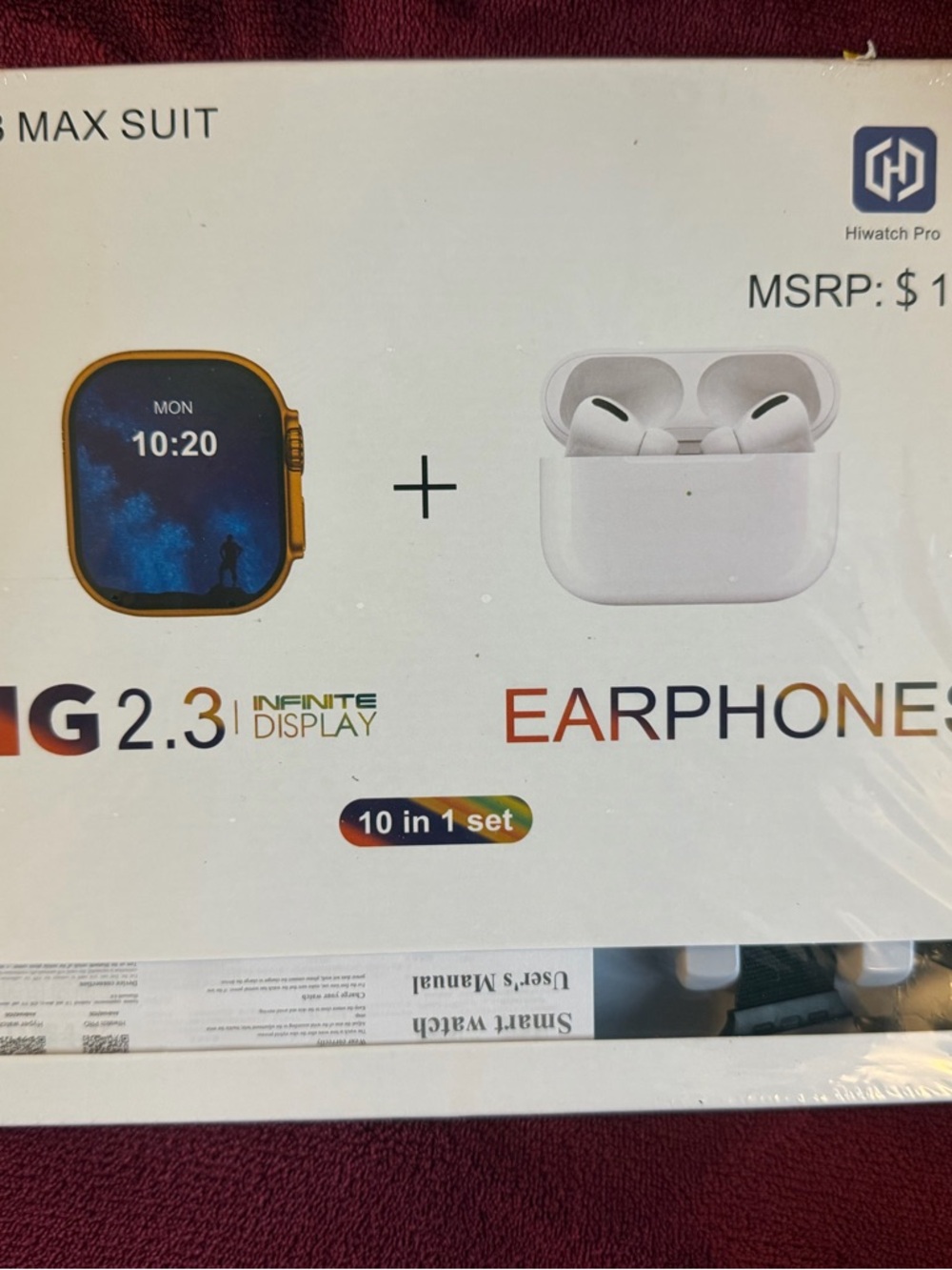 i20 Ultra 3 Max Suit 10-in-1 Smart Watch & Earbuds Set - 49mm NWT